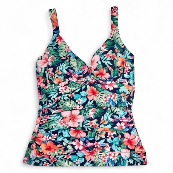 Tommy Bahama Other - Tommy Bahama Island Cays Flora Underwire Front Twist Tankini Top